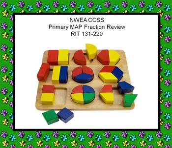 Preview of Smartboard NWEA CCSS Primary MAP Fraction Review RIT 131-220