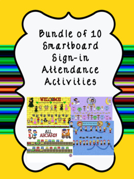 Preview of Smartboard Sign- in Attendance 10 Themes