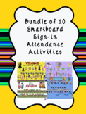 Smartboard Sign- in Attendance 10 Themes
