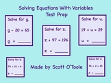 Smartboard Solving Equations with Variables Math Lesson