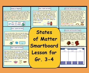 Preview of Smartboard: States of Matter (Solids, Liquids, Gases)
