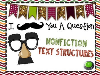 Preview of Smartboard - I Mustache You Text Structure Game!