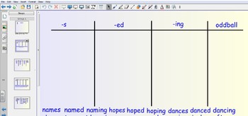 Preview of Smartboard Word Sorts -s, -es, -ed, & -ing