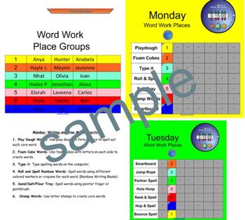 Preview of Smartboard Word Work Center Rotation Schedule