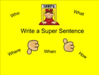 Preview of Smartboard Writing a Super Sentence