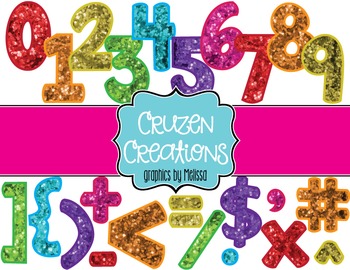 Preview of Smartboard/Bulletin Board Glitter Number Multi-Pack