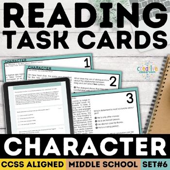 Preview of Character Inferencing Task Cards | Print & Google Forms
