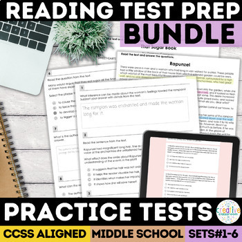 Preview of Reading Comprehension Passages with Multiple Choice CAASPP & SBAC Practice Tests