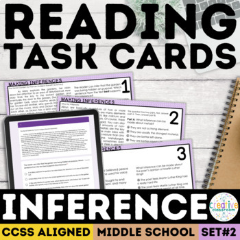 Preview of Inference Activities Middle School Task Cards Short Stories Inferencing Practice