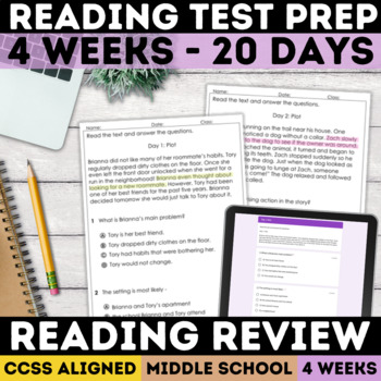 Preview of Middle School Reading Comprehension Passages Multiple Choice CAASPP Test Prep