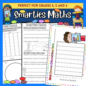 Preview of Smarties Maths, Activities, Fractions, Worksheets, Day, Lesson, Graphs, AUS UK