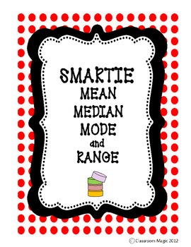 Preview of Smartie Mean Median Mode Range Data Activity