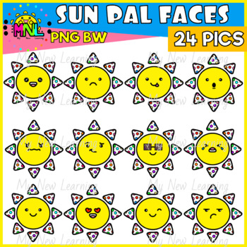 Smartie Sun Pal Faces Clipart By My New Learning Tpt