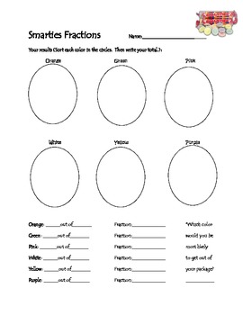 free data 1 for worksheets grade Graphing Fun Smarties  2/3 & grade TpT Fractions