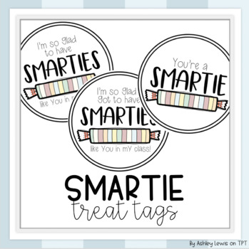 Preview of Smarties Treat Tags for Back to School, Testing, and End of Year Gifts
