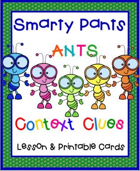 Preview of Smarty Pants Ants CONTEXT CLUES SMARTboard PLUS Printable Card Set