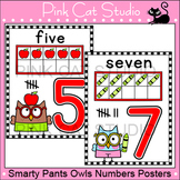 Owl Theme Numbers Posters - Owls Classroom Decor