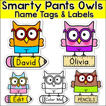 Owl Theme Classroom Editable Name s And Labels Student Name Labels