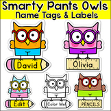 Owl Theme Classroom Editable Name Tags and Labels - Studen