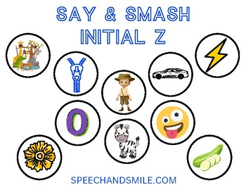 Preview of Smash Mats Z Sound-Play Dough Smash Mat-Speech Therapy Materials