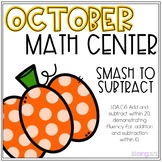 Smash To Subtract Kindergarten/First Grade October Math Center