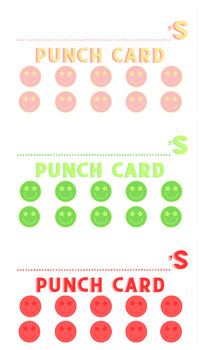 Smiley Face Behavior Punch Cards