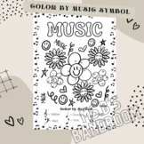 Smiley Face Daisy Color by Music Symbol Coloring Page