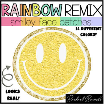 Preview of Happy Face Patches // Rainbow Remix 90's retro classroom