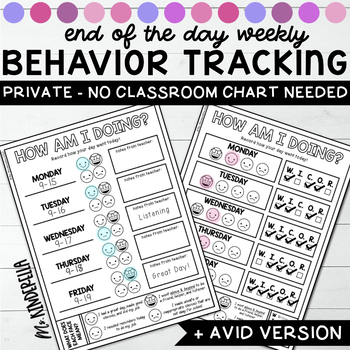 Preview of Smiley Face Week Long Behavior Tracking Chart - No Class Behavior Chart Required