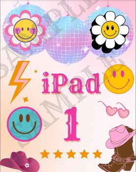 Preview of Smiley Face iPad Lock Screen, Smiley Face Disco classroom them, ENGLISH/SPANISH