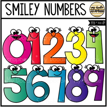 Smiley Numbers (Kids Clip Art for Personal & Commercial Use) | TpT