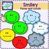 Clipart - Smiley faces and clouds - for grading- Teacher's