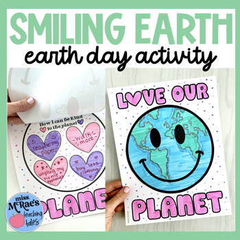 Preview of Smiling Earth Day Craft Activity | Earth Day Goals | Reduce, Reuse, Recycle