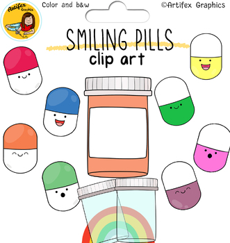 Preview of Smiling pills- clip art free