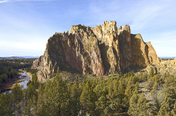 Preview of Smith Rock geologic formation with Crooked River in Oregon Powerpoint image.