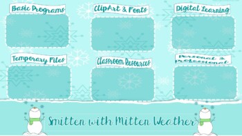 Preview of Smitten with Mitten Weather Computer Desktop Organizer