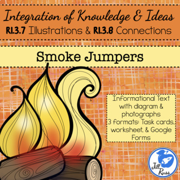 Preview of Smoke Jumpers Diagrams Illustrations Task Card RI.3.7 RI.3.8 Distance Learning