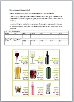 for worksheets science 1 grade Smoking Alcohol lesson, and worksheets Awareness (1hr