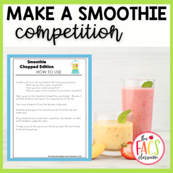 Preview of Healthy Eating Smoothie Lab and Competition  | Cooking Measurement Life Skills
