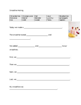 Preview of Smoothie Making Worksheet