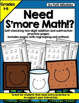 Preview of S'more Math: Two-Digit Addition & Subtraction Worksheets
