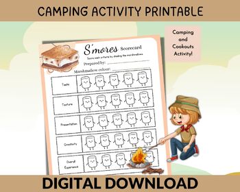 Preview of Smores Activity Pack, Halloween Cookout, Camping Idea, End of Year Fun Activity