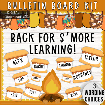 Preview of Smores - Back to school - August Bulletin Board Kit - Camp out decor