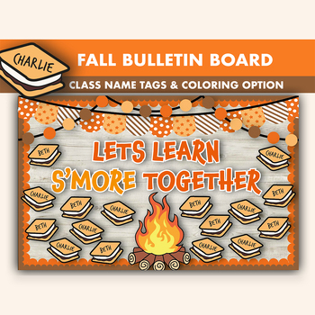 Preview of Smores Bulletin Board Kit || Fall Bulletin Boards Digital | Fall Bulletin