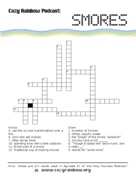 Smores Crossword Word Search by cozyrainbow Teachers Pay Teachers