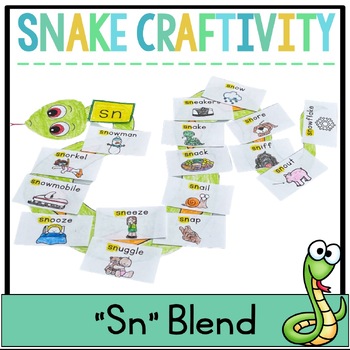 Preview of Sn Blend Word Work Snake Craft and Activity