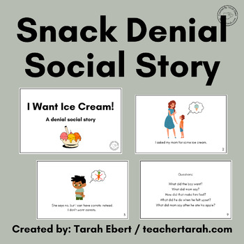 Preview of Snack Denial Social Story
