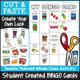 Snack Foods Bingo Game | Cut and Paste Activities Bingo Template