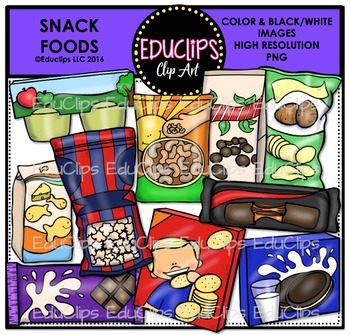 Preview of Snack Foods Clip Art Bundle {Educlips Clipart}