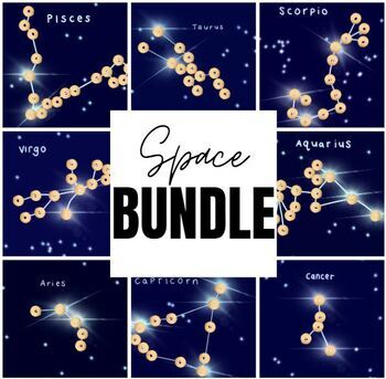 Preview of Cheerio Inspired Snack Mats - Space Constellations Bundle
